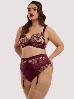 Rosabelle Dark Cherry Curve Suspender - Size 20